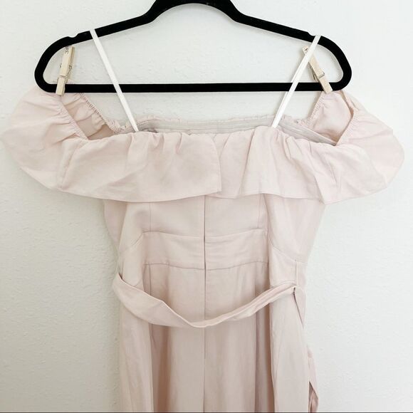 NWT Club Monaco Naveah Dusty Pink Off Shoulder Linen Jumpsuit - Picture 6 of 10